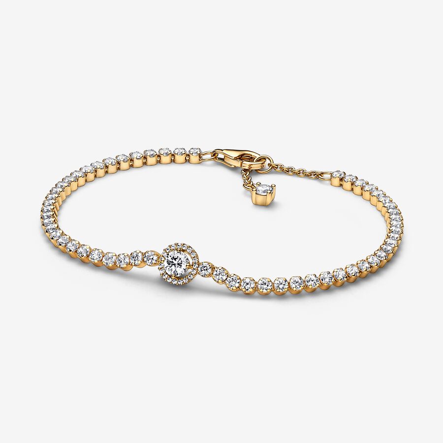 Pandora Sparkling Tennis Non-Charms Guld | 054TZDXCN