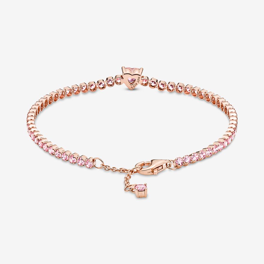 Pandora Sparkling Tennis Non-Charms Rosa Guld | 172GTBZRH