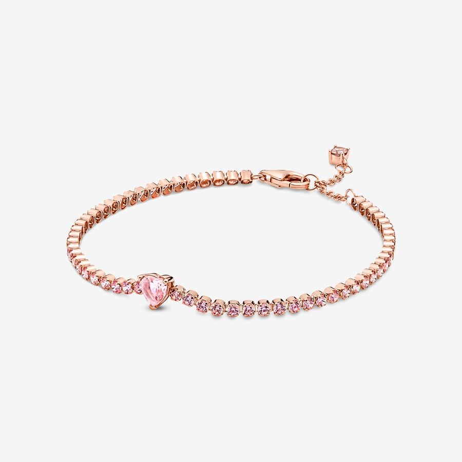 Pandora Sparkling Tennis Non-Charms Rosa Guld | 172GTBZRH