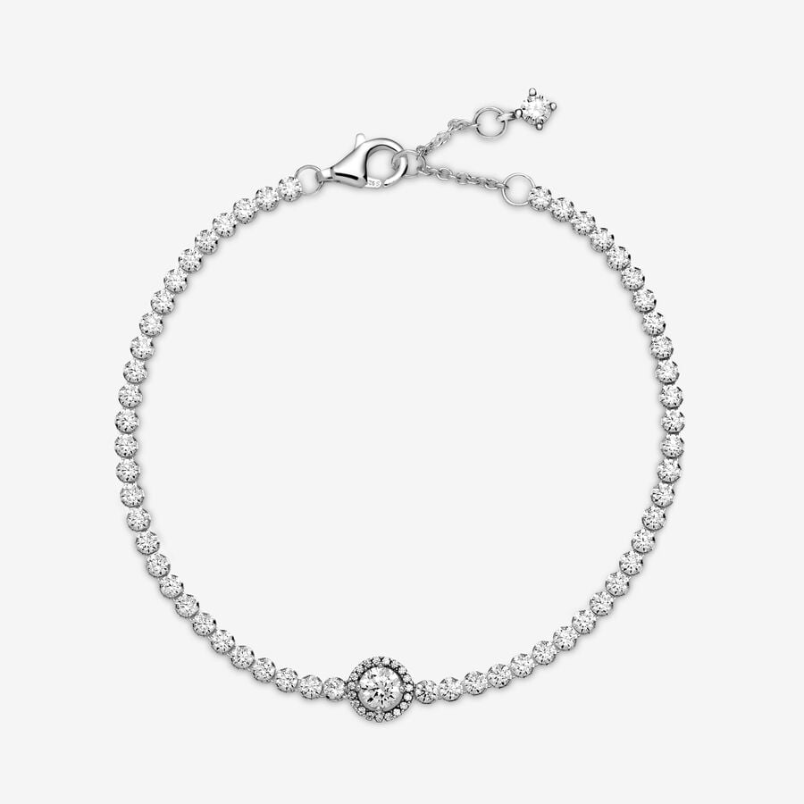 Pandora Sparkling Tennis Non-Charms Silver | 798AYRUQW