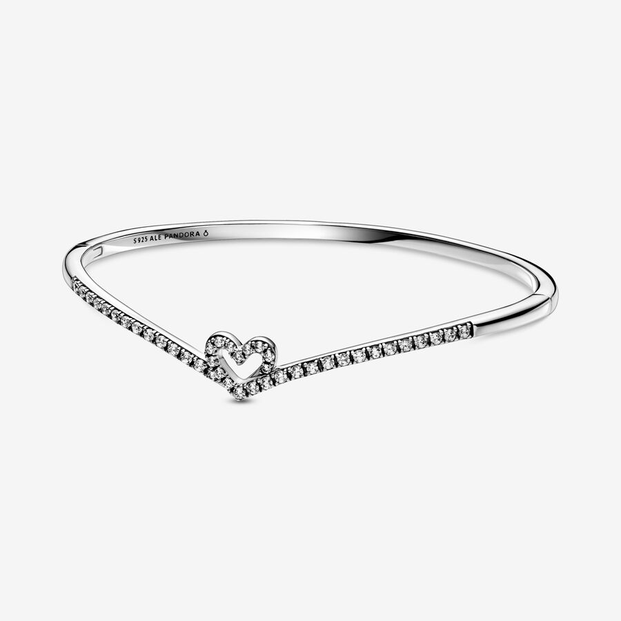 Pandora Sparkling Wishbone Armband Silver | 150GPXUDA