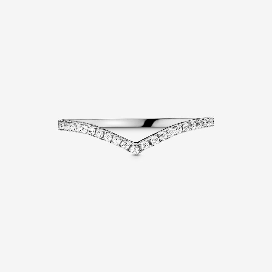 Pandora Sparkling Wishbone Stacking Ring Uppsättningar Silver | 321VLWTQA