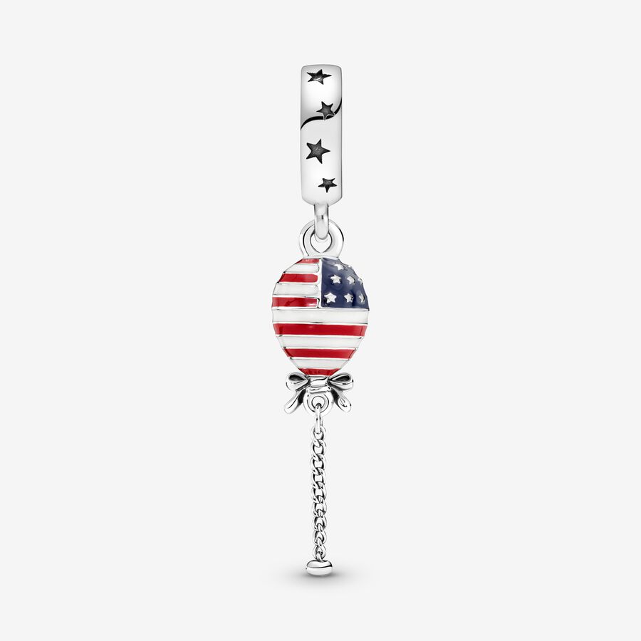 Pandora Stars Stripes & Bow Balloon Dingla Silver | 931FPOAZN