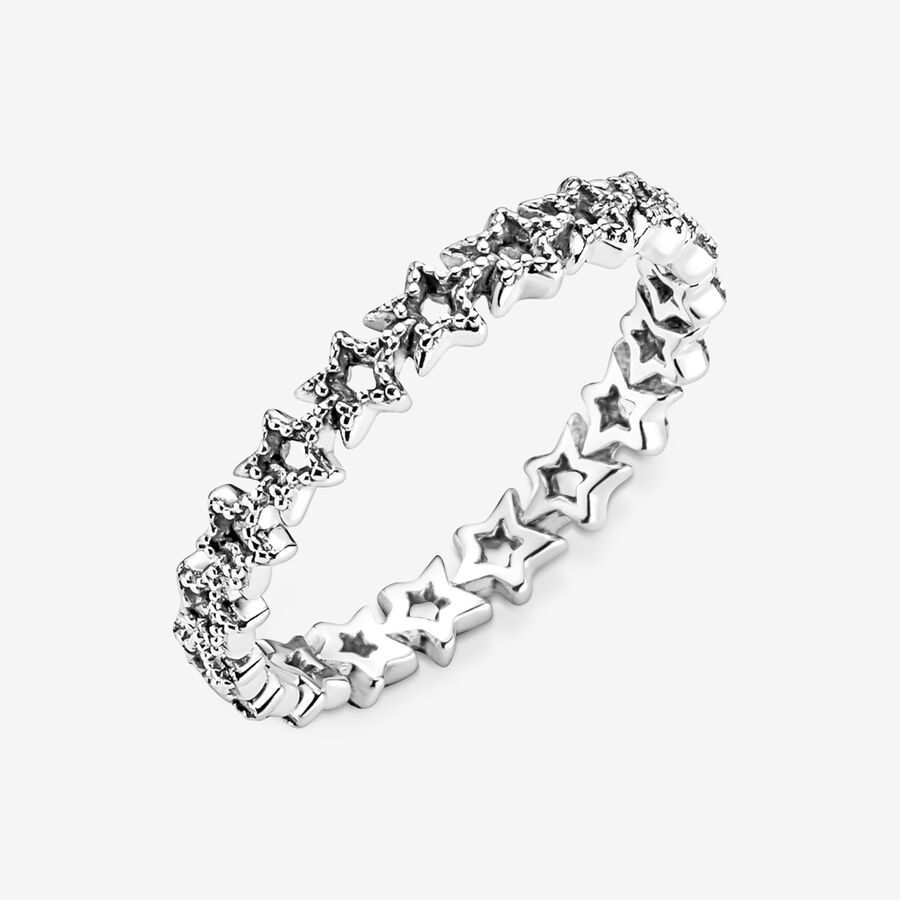 Pandora Stars on Stars Stacking Ring Uppsättningar Olika Färger | 195BIVGFP