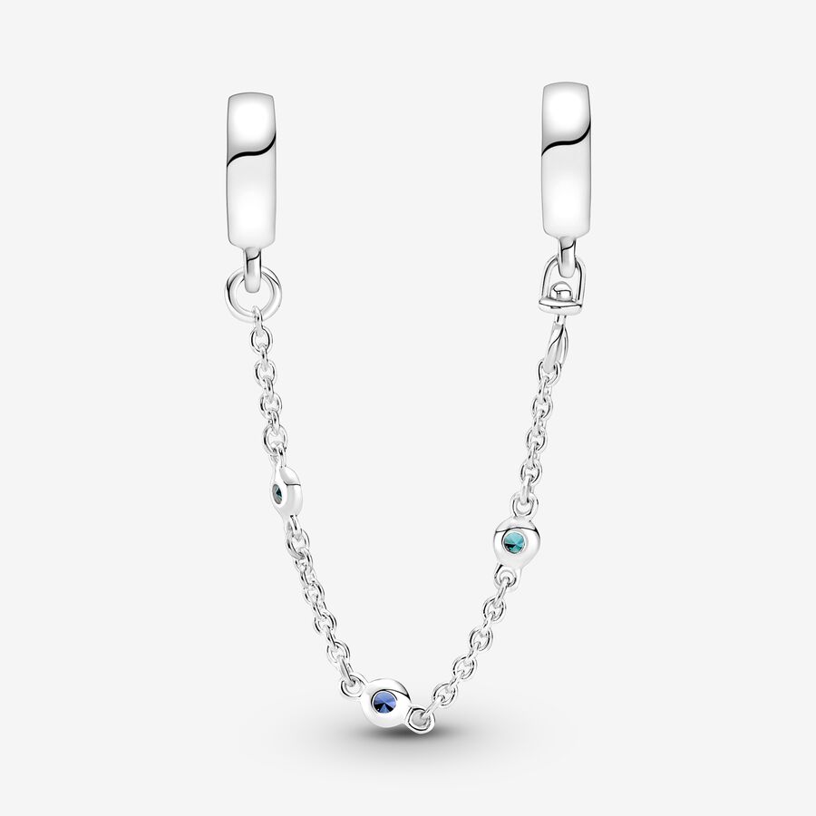 Pandora Triple Blue Stone Safety Silver | 470JDOXWY