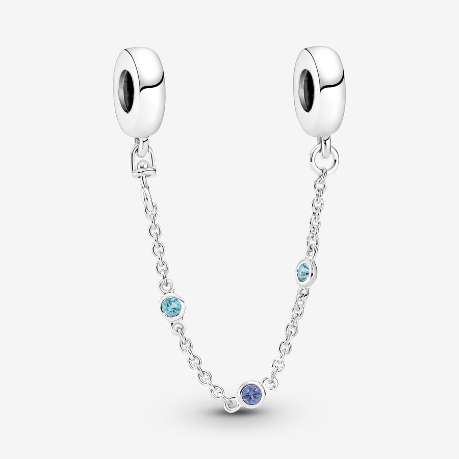 Pandora Triple Blue Stone Safety Silver | 470JDOXWY