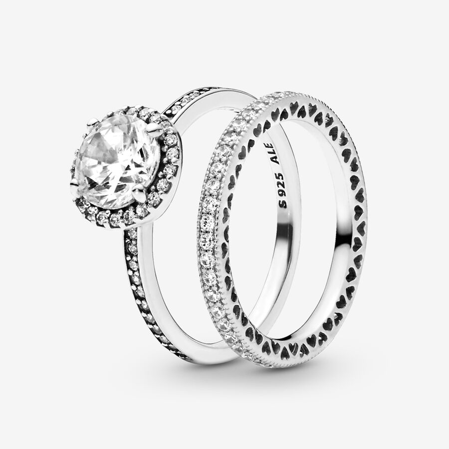 Pandora True Elegance Round Ring Uppsättningar Olika Färger | 391HGKFNQ