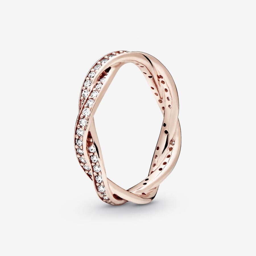 Pandora Twist of Fate in & Clear CZ Band Rosa Guld | 025WZVHNP