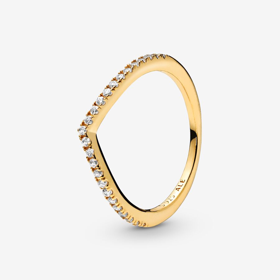 Pandora of Sparkling Wishbone Ring Uppsättningar Olika Färger | 872UZLSYD