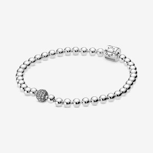 Pandora Beads & Pave Kedja Silver | 485NLDHZK