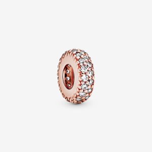 Pandora Clear Sparkle Spacer Rosa Guld | 410GWBRXE