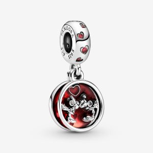 Pandora Disney Mickey Mouse & Minnie Mouse Love Kisses Dingla Silver | 805BGZCOD