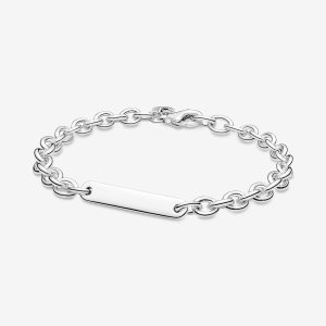 Pandora Engravable Bar Non-Charms Silver | 927SVHENX