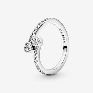 Pandora Forever Hearts with Cubic Zirconia Hjärta Silver | 034QRSEIC