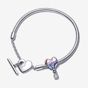 Pandora Happy Birthday Balloon T-Bar Berlocker Olika Färger | 846SLOINW