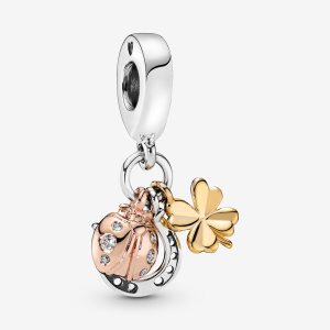 Pandora Horseshoe Clover & Ladybird Dingla Tri-tone | 342RVIZPE