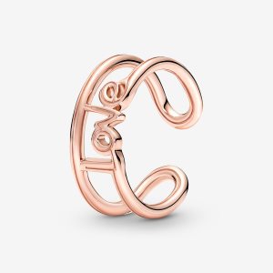 Pandora ME Love Open Påstående Rosa Guld | 891URJHGQ