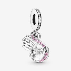 Pandora Mom Infinity Pave Double Dingla Silver | 814UKZWVT