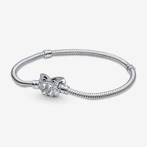 Pandora Moments Butterfly Clasp Snake Berlocker Silver | 678PVONES