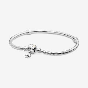 Pandora Moments Daisy Flower Clasp Snake Berlocker Silver | 314BAXTIR