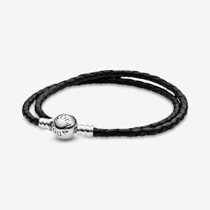 Pandora Moments Double Black Berlocker Silver | 879FXGRJC