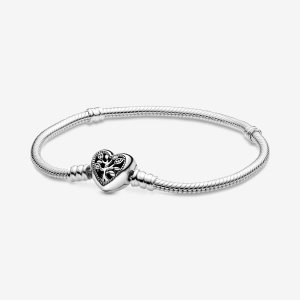 Pandora Moments Family Tree Clasp Snake Berlocker Silver | 038GHTAEN