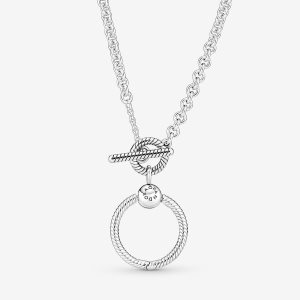 Pandora Moments O T-bar Berlocker Silver | 496YMNCBX