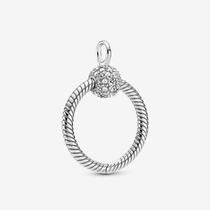 Pandora Moments Small Pave O Berlocker Silver | 658JIQWRC