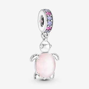 Pandora Murano Glass Pink Sea Turtle Dingla Silver | 729HADCPW