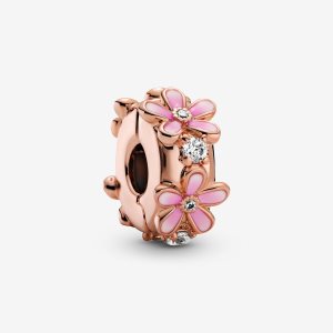 Pandora Pink Daisy Clip Clips Rosa Guld | 471QLFOEY