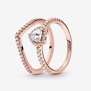 Pandora Playful Love Elevated Wishbone Ring Uppsättningar Olika Färger | 374ZCQYDR