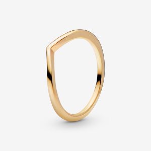 Pandora Polished Wishbone Stapelbar Guld | 917ITNSJK