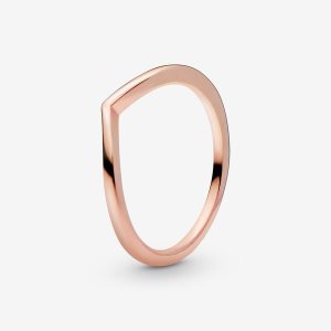 Pandora Polished Wishbone Stapelbar Rosa Guld | 054DGJRZH