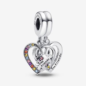 Pandora Puzzle Piece Hearts Splittable Friendship Dingla Silver | 082ECXQGP