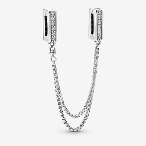 Pandora Reflexions Sparkling Clip Safety Silver | 507FWQHIO