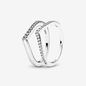 Pandora Shimmering Wishbone Ring Uppsättningar Olika Färger | 351OCWAID