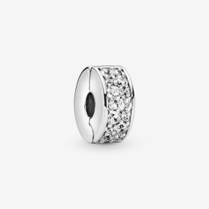 Pandora Shining Elegance Clip with Clear CZ Clips Silver | 286CHIGBD