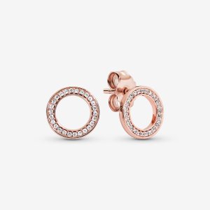 Pandora Sparkling Circle Hingst Rosa Guld | 835OHWCXT