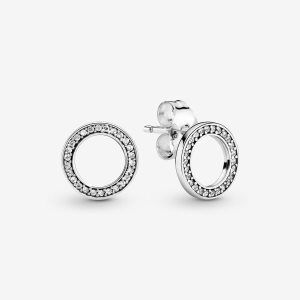 Pandora Sparkling Circle Hingst Silver | 281LTZESQ