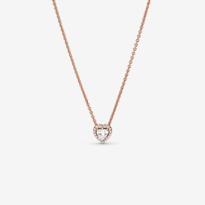 Pandora Sparkling Collier Hängen Rosa Guld | 359JOMCXY