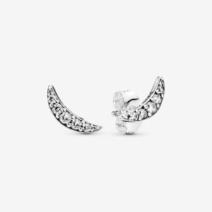 Pandora Sparkling Crescent Moon Hingst Silver | 207NZHYUE