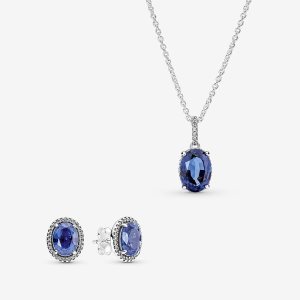 Pandora Sparkling Gift Halsband & Örhängen Set Olika Färger | 167SNCBRW