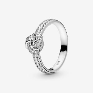 Pandora Sparkling Love Knot with Cubic Zirconia Hjärta Silver | 506FUGWDO