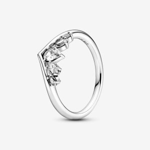 Pandora Sparkling Pear & Marquise Wishbone Stapelbar Silver | 370PMSCQN