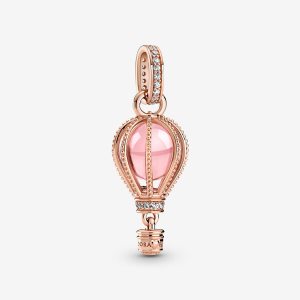 Pandora Sparkling Pink Hot Air Balloon Dingla Rosa Guld | 563WPJLUN