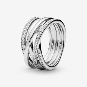 Pandora Sparkling & Polished Lines Band Silver | 450ROBYDX