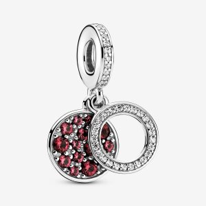 Pandora Sparkling Red Disc Double Dingla Silver | 603UCOAYM