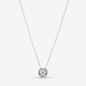 Pandora Sparkling Snowflake Collier Hängen Silver | 289RWQATU