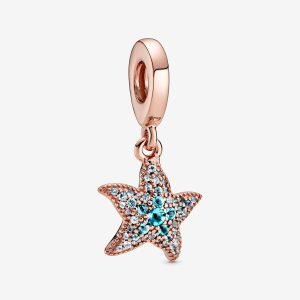 Pandora Sparkling Starfish Dingla Rosa Guld | 420OKWRUG