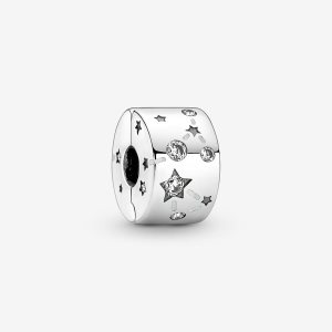 Pandora Stars & Galaxy Clip Clips Silver | 937XWJLRP